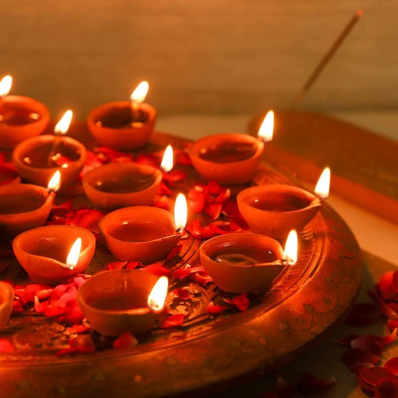 Oil Lamps & Accessories - HASHCART® Clay Diya Diwali Diyas [30 Pcs] Diya Lamp for Pooja - Mitti Earthern Terracotta Diya - Diwali Decoration Indian Gift Items