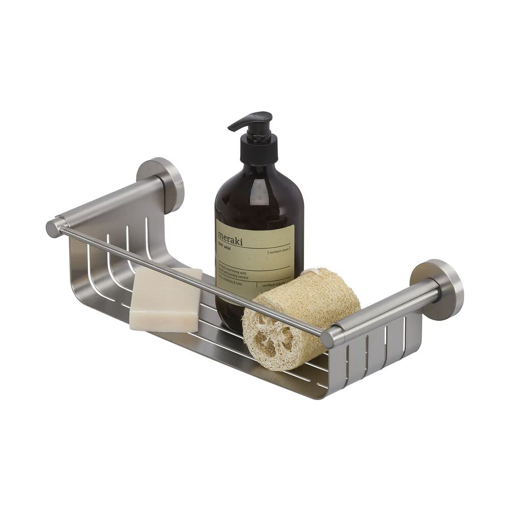 Tiger Boston Shower Basket Large, Stainless Steel Brushed, 36.5 x 9 x 13.7 cm