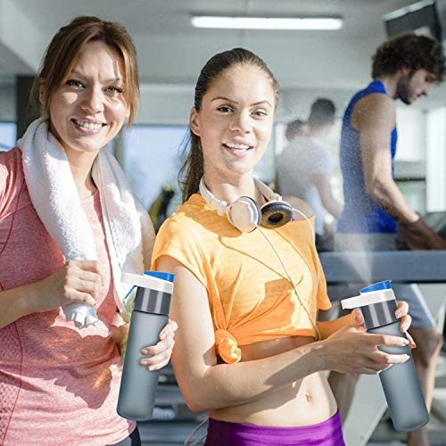Xpoliman Large Spray Sports Water Bottle 20 Oz, Drinking and Spraying Misting Bottle for Humidification and Cooling with Atomizing Device Squeeze Bottle - BPA Free Fitness Sports Water Bottle-Blue