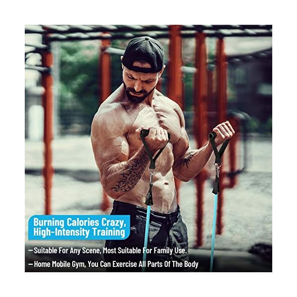 185-LBS-Resistance-Bands-Set-Exercise-Bands-Resistance-Bands-Set-Men-Home-Workouts-With-6-Fitness-Tubes-2-Foam-Handles-2-Ankle-Straps-2-Door-Anchor-Pilates-For-Physio-Home-Gym-Equipment 185 LBS Resistance Bands Set Exercise Bands, Resistance Bands Set Men Home Workouts With 6 Fitness Tubes, 2 Foam Handles…