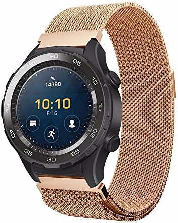 Huawei Watch 2 Band, Digi4u Milanese Loop Stainless Steel Bracelet Smart Watch Strap for Huawei Watch 2 (Rosy Gold)