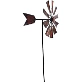 BinaryABC Metal Windmill for Yard Garden &ndash; Outdoor Wind Spinner Decor | Rust-Resistant Iron,Silent Sealed Bearings,Perfect Rustic Windmill Decor for Farmhouse Gardens, Patios, and Ooutdoor