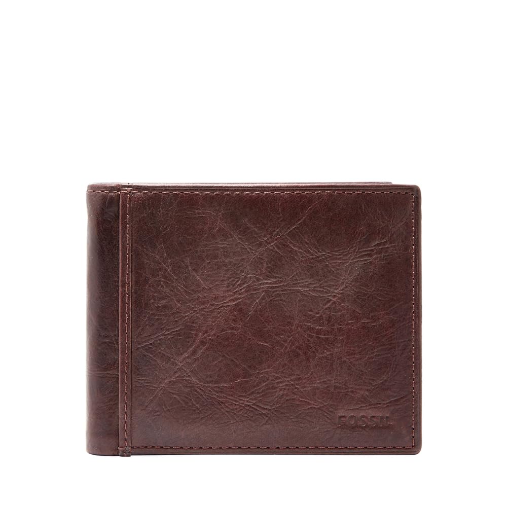 Fossil Wallet for Men Ingram, Leather Bifold brown 11.43 cm L x 1.9 cm W x 8.89 cm H ML3784200