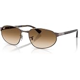 Ray-Ban RB3777 Oval Sunglasses for Men for Women | In Gunmetal, Arista Gold &amp; Black. Metal frame. Sizes: 56/59mm.