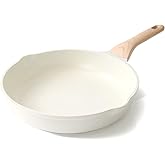Kordisen Nonstick Ceramic Frying Pan, 12.5 Inch Ceramic Large Skillet, Healthy Non Toxic Cooking Pan, Stay-Cool Handle, Induction Compatible, PFOA & PFAS Free, White