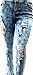 L,Square Womens Plus Size Stretch Distressed Ripped Blue Skinny Denim Jeans Pants (24, L,Square Dark Blue Ls-78404ms-7)