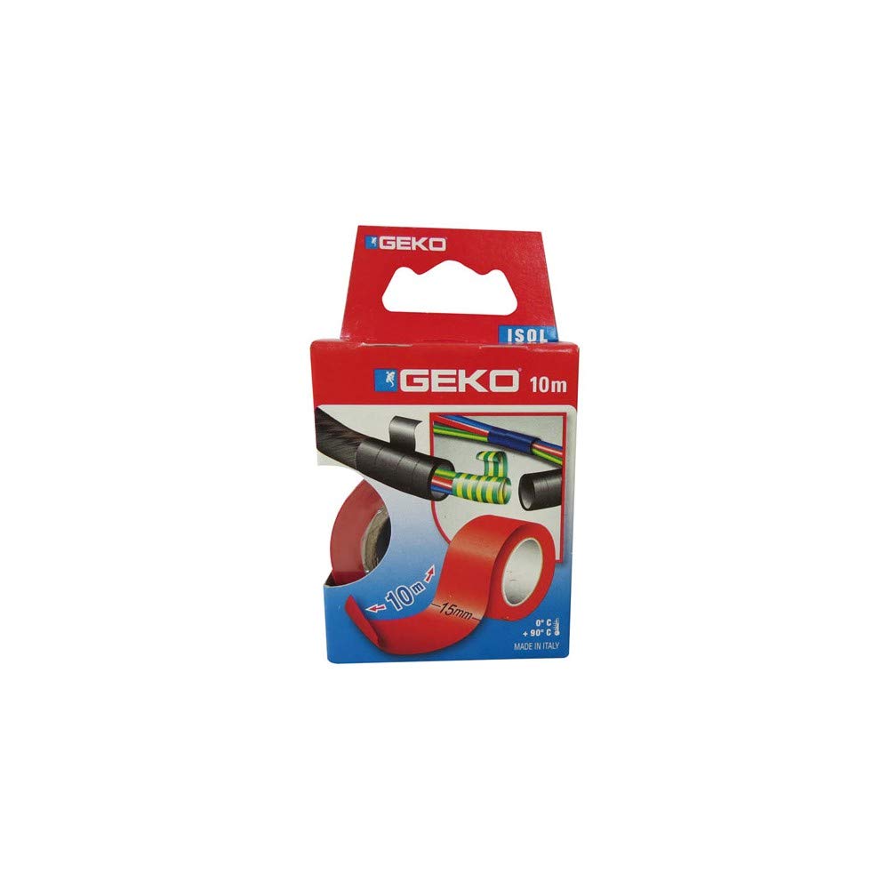 Geko Isolation Tape mm 15 x 10 Metre Red In Box