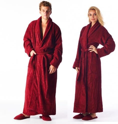 High Style Men Women Turkish Cotton Length Shawl Collar Robe Bathrobe