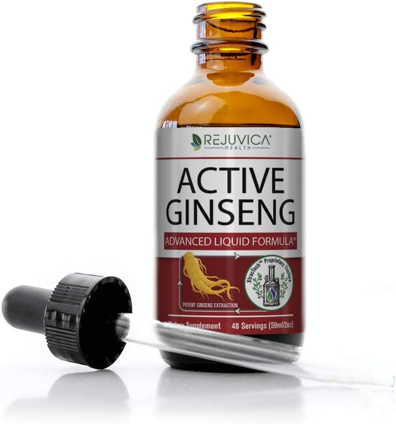 Active Ginseng Korean Red Panax Ginseng with Natural Ginsenosides - All-Natural Advanced Liquid Solution for 2X Absorption - Supports Healthy Energy, Vitality, Mood and More: Health & Personal Care