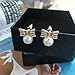 MISASHA Celebrity Designer Imitation Pearl Bowtie Studs Earrings