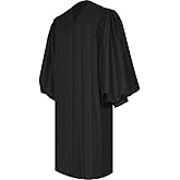 Leishungao Unisex Adults Fluted Deluxe Choir Robe for Churchgoer Black Height 5'0''-5'2''