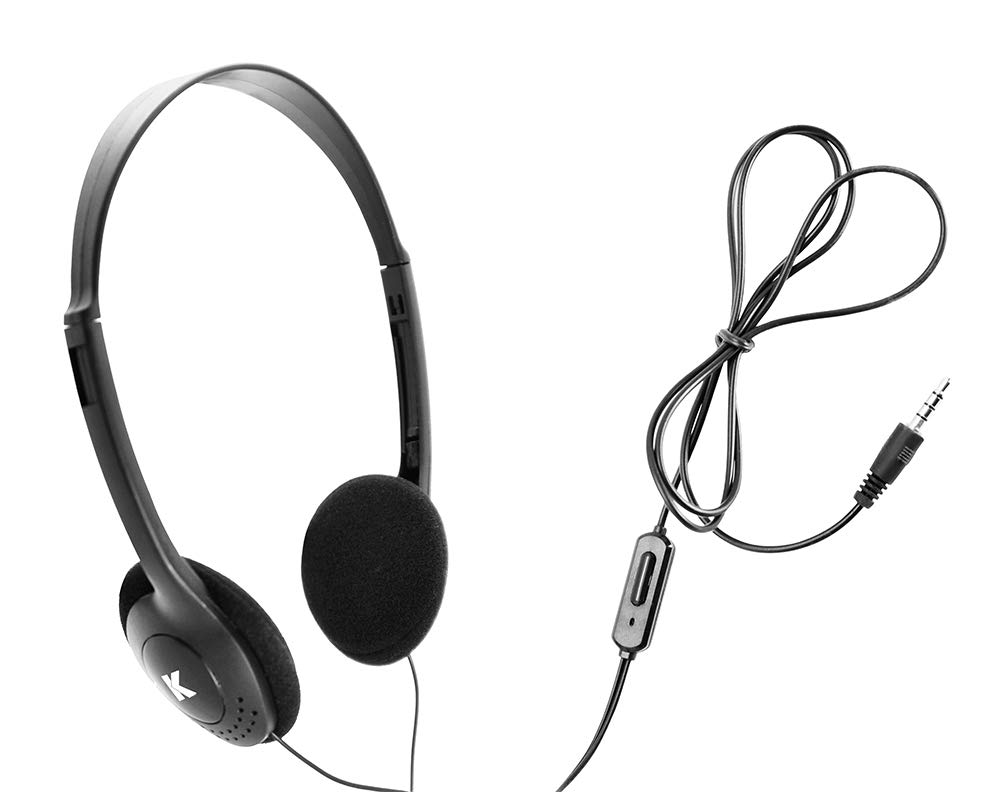 Karma HP 1119M Stereo Headphones with Microphone - Black