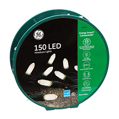 GE Energy Smart 150 LED 49ft Constant Warm White Mini LED Christmas String Light
