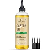 Botanic Hearth Castor Oil for Hair, Skin & Nails, 100% Pure Cold Pressed & Hexane Free, Fast Absorbing Moisturizing Oil, 6.7 
