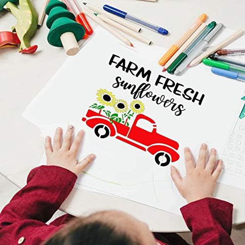 12 Items Farmhouse Stencils for Portray on Wooden Reusable, Giant Farm Rooster Horse Cow Sheep Stencils Type for Indicators Wall Flooring Crafts Drawing Decor