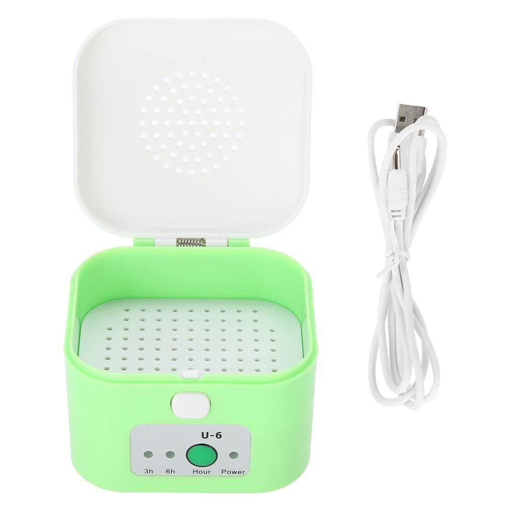 Nikou Hearing Aid Dryer Electric USB Drying Box, Headphone Dehumidifier, Moisture Proof Hearing Aid Dryer Case Green