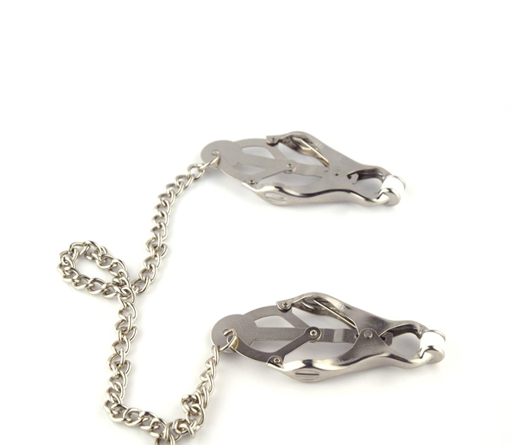 Pevor Nipple Clamps With Chain Clip Butterfly Style Fashion SM Sex Toy Adult Healthy Tools For Couples Nipple Breast Stimulation Stimulate Blood Circulation Expand the Sensory Experience Couples Game