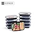 Glotoch Certified BPA-Free Microwavable Meal Prep Plastic Food Storage Containers with Lids, 28-Ounce, 10 Pack
