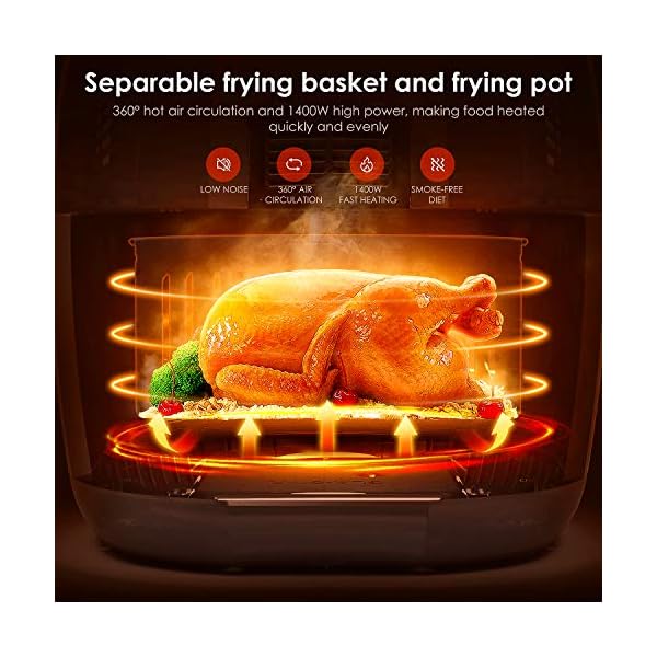 Hosome-Air-Fryer-Airfryer-for-Home-Use-45L-Healthy-and-Oil-Free-Cooking-1400W-Rapid-Heating-Digital-Touchscreen-with-7-Preset-Menus-Keep-Warm-Timer-and-Adjustable-Temperature-Control Hosome Air Fryer, Airfryer for Home Use 4.5L Healthy and Oil-Free Cooking, 1400W Rapid Heating Digital Touchscreen with 7 Preset Menus, Keep Warm, Timer and Adjustable Temperature Control