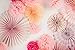 PapaKit Deluxe Origami Large Wall Decoration Set (Assorted Paper Fans & Pom-poms) Birthday Party Baby Shower Wedding Event Decor | Creative Art Design (Sparking Pink Rose Blush, Deluxe 26 Piece Set)