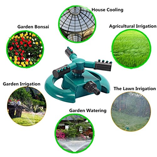Ecosin Rotation 360° Lawn Sprinkler Garden Sprinkler Head Automatic Water Sprinklers