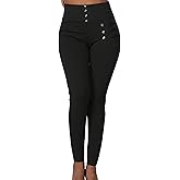 SweatyRocks Women's High Waisted Pants Button Front Skinny Casual Work Trousers