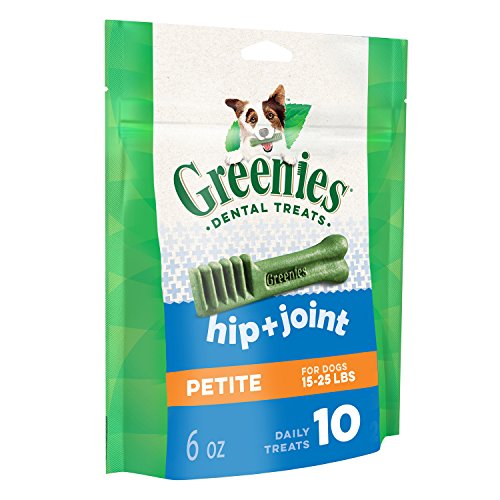 GREENIES Hip and Joint Petite Dental Dog Chews - 6 Ounces 10 Treats