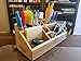 SplashSoup Small Multifunctional Bamboo Organizer | Desk Caddy | Home Office Accessory Tray | School Art Supply Holder | Pen Pencil Brush Compartment | Kitchen Bathroom Countertop Storage