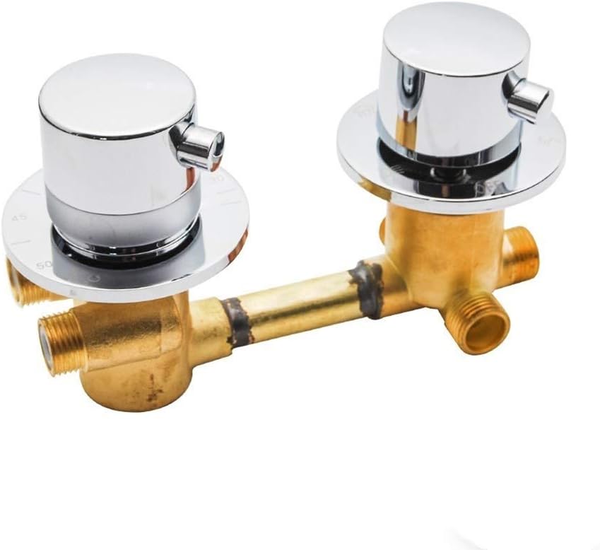 WenJ 2/3/4/5Ways Outlet Brass Mixing Valve Diverter Thermostatic Shower Faucets Tap Temperature Mixer Control Screw Bathroom (Color : 2ways 14.5cm screw)