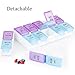 E-Crazy Pill Organizer, Pill Box Twice-a-Day, Weekly Pill Planner with Detachable Compartments, can be Detached as Daily Pill Box, AM PM Pill Organizer