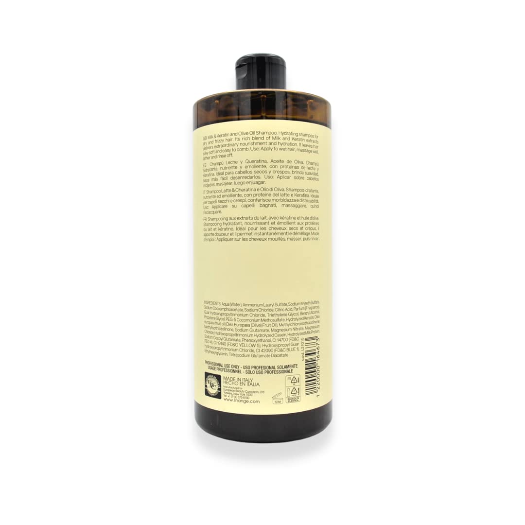 Linange Milk & Keratin Set: 33.8 Oz Shampoo, 33.8 Oz Mask, 8.45 Oz Leave-in Conditioner Spray (Free Starry Sexy Kiss Lip Plumping)