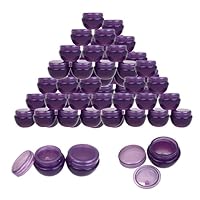 Beauticom® 36 Pieces 10G/10ML High Quality Purple Frosted Container Jars with Inner Liner for Makeup, Creams, Cosmetic Beauty Product Samples - BPA Free