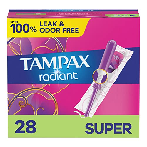 Tampax Radiant Tampons, Super Absorbency, With Leakguard Braid
