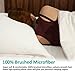 Adoric 300 thread count brushed microfiber Queen Size Pillowcase Covers, White