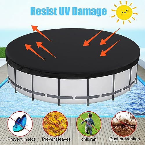 VSSHE 160 x 30 cm Waterproof Dustproof Pool Cover with Drawstring, Round for Tanks and Above Ground Swimming Pool