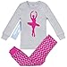 Girls Pajamas Bluenido Ballerina 2 Piece 100% Super Soft Cotton,Pink / Grey,5 Years