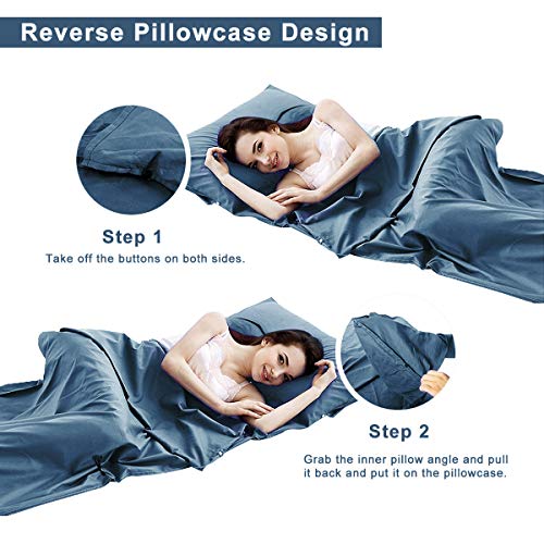 Sleeping Bag Liner Travel Camping Sheet Lightweight Breathable Cotton