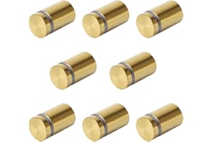 Alise 3/4"x1" Sign Standoff Screws,Wall Mount Glass Standoff Advertising Nail for Hanging Acrylic Picture Frame Glass Acrylic Signs,Stainless Steel Gold Sign Mounting Bracket Hardware,Pack of 8