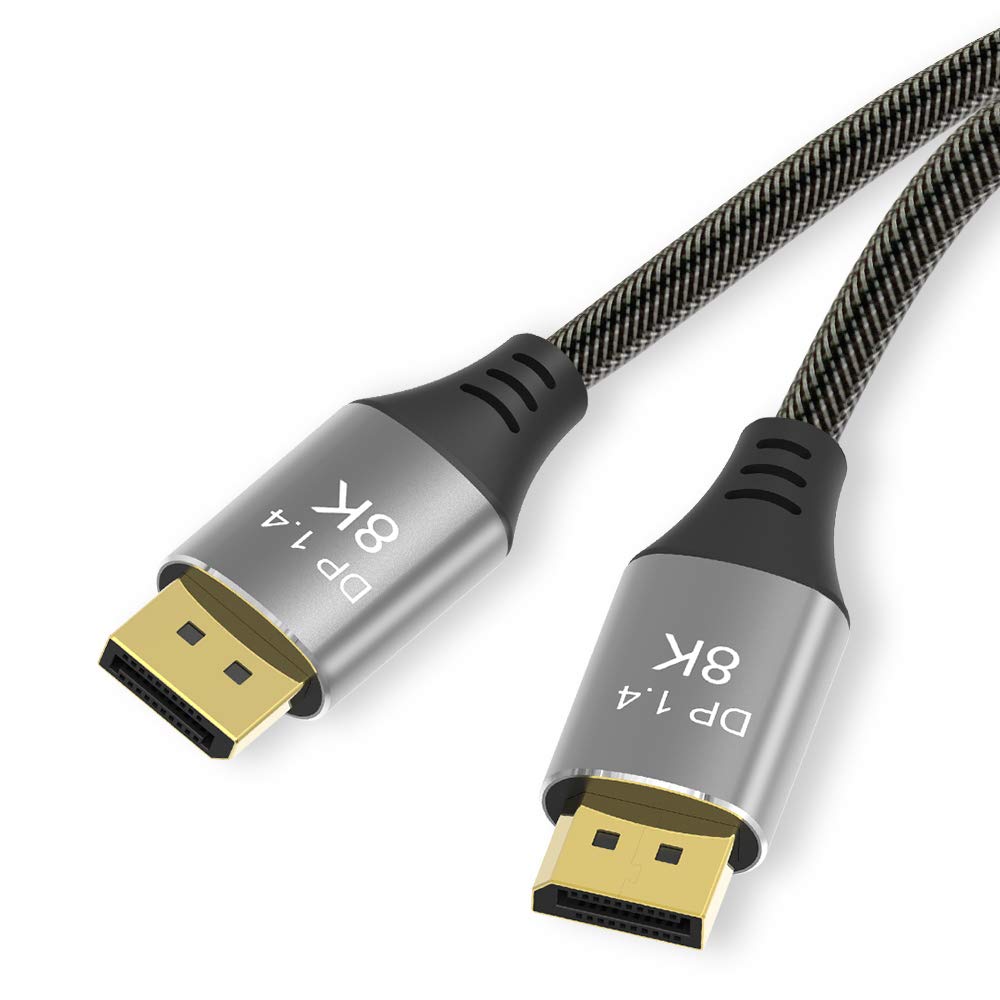 HUAXUCHENG Ultra HD 8K 4K DisplayPort Cable DP 1.4 8K@60Hz 4K@144Hz High Speed 32.4Gbps HDCP 3D Slim and Flexible DP to DP Copper Cord Cable (2M)