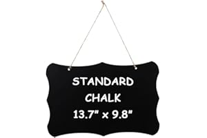SIMPLE POLYMER 13.7 x 9.8 Inch Decorative Chalkboards Hanging Wooden Blackboard Erasable Message Chalkboard with String for Signs, Weddings, Parties, Home, Garden Decorations