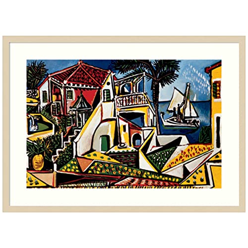 Amanti Art Framed Wall Art, Beach Print, Blue Living Room Decor