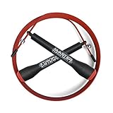 NUMBER 1 RATED - Jump Rope - 10ft Lightweight Speed Cable - Ballbearing Turn - Ideal to Master Double Unders - Cross Fitness Training, WOD's, Boxing, MMA, Exercise and Fitness - FREE Ebook