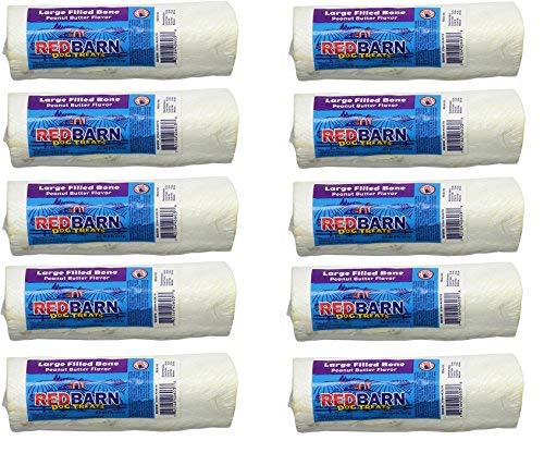 (10 Pack) Redbarn Large Peanut Butter Filled Bones, 6 Inches Each - //medicalbooks.filipinodoctors.org
