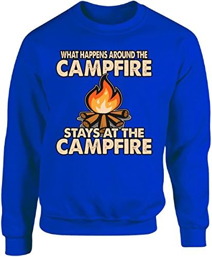Eternally Gifted Funny Camping Campfire Design - What Happens While Camping - Adult Sweatshirt