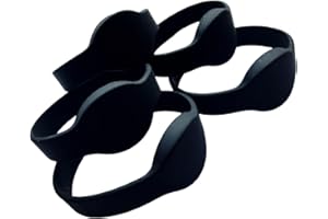 YARONGTECH RF 1K RFID Wristband 13.56MHZ ISO14443A Silicone Adult Size (Pack of 5) (Black)