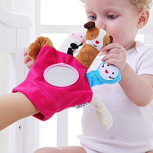 LtrottedJ Glove Puppet Plush Finger Cartoon Doll Story Telling Parent-Child Interaction (Red)