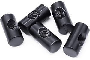 Evecad 18 Packs Barrel Nuts, 1/4 x 10 x 14mm Cross Dowel Nut, Black