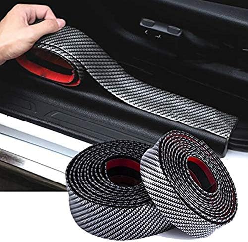 9 Moon Carbon Fiber Strips Car Door Guard Bumper Anti Scratch Trim Corner Protector Cover Universal Stickers Decals Auto Accessories