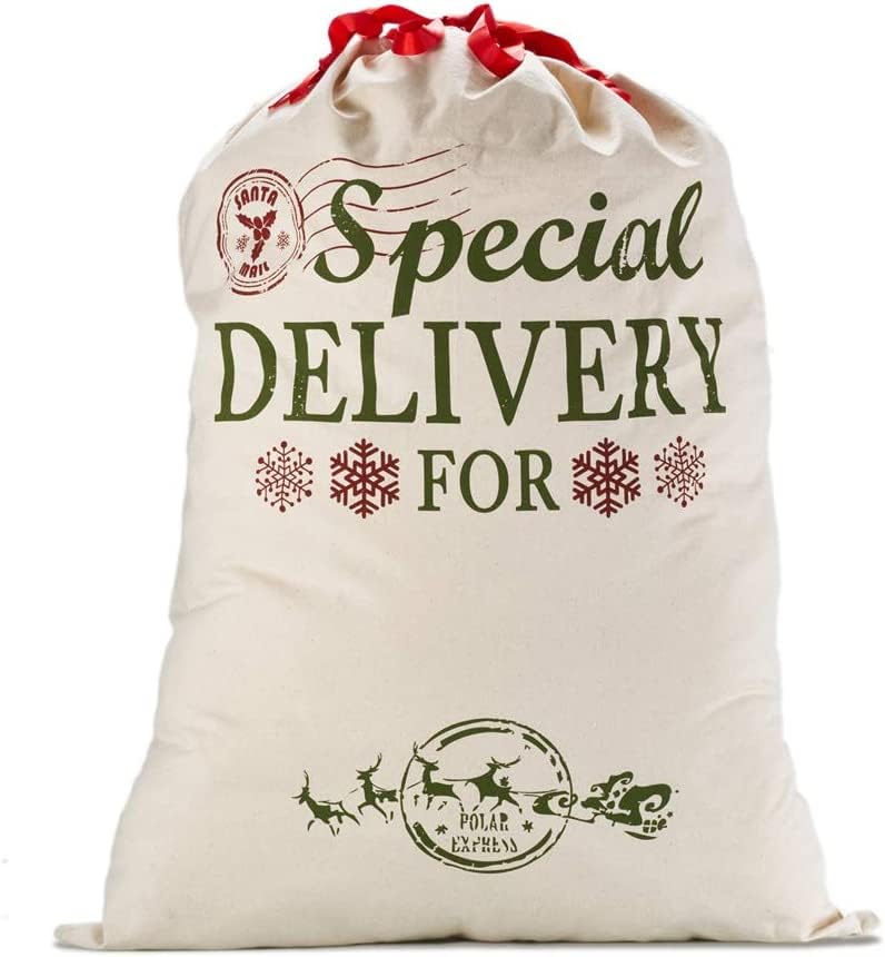 Christmas Santa Sacks Gift Canvas Bags with Red Drawstring Extra Large 39.4" X 27.6" For Xmas Stockings Stuffers Presents Holder for Kids Boys Girls. (Extra Large)