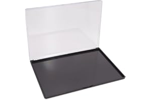 AJLTPA Magnetic Makeup Palette with Clear Top, Empty Eyeshadow Pan Dispensing Storage Box with 40Pcs Adhesive Metal Stickers for DIY Cosmetics Blush Powder(XL Large - 9.25"x6.57")